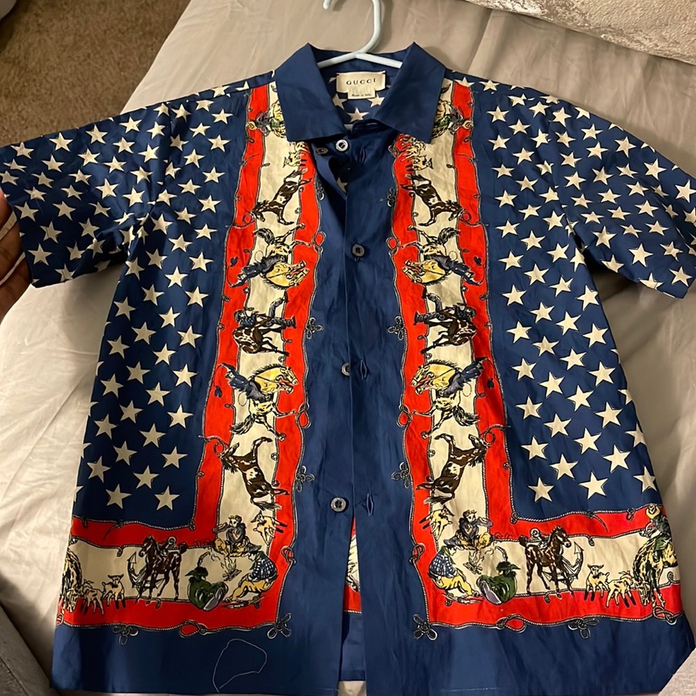 Boys Gucci button up Western Cowboy Shirt 8 EUC